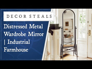 Distressed Metal Wardrobe Mirror | Industrial Farmhouse