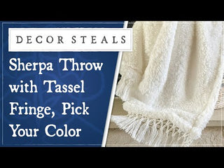 Sherpa Throw with Tassel Fringe, Pick Your Color
