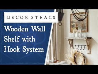 28 Inch Wooden Wall Shelf with  Hook System