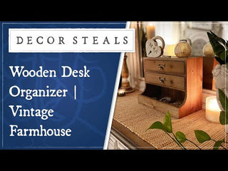 Wooden Desk Organizer | Vintage Farmhouse