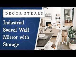 Industrial Swivel Wall Mirror with Storage