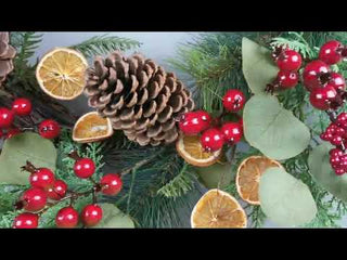 Premium Pine Wreath with Oranges and Berries