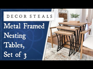 Metal Framed Nesting Tables, Set of 3
