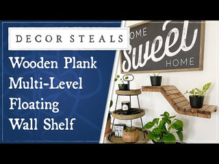 Wooden Plank Multi-Level Floating Wall Shelf