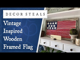 Vintage Inspired Wooden Framed Flag