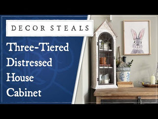 Three-Tiered Distressed House Cabinet