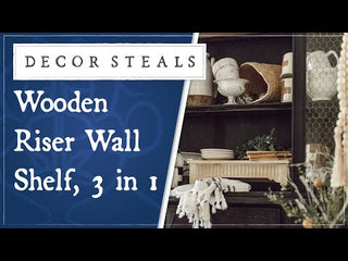 Wooden Riser Wall Shelf, 3 in 1 Steal