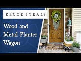 Wood and Metal Planter Wagon
