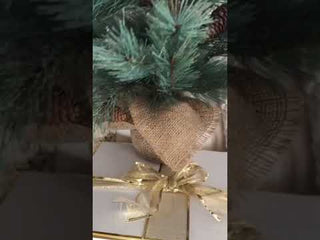 Large Shimmering Evergreen Trees With Pine Cones, Pick Your Size