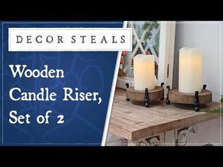 Wooden Candle Risers, Set of 2
