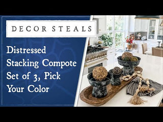 Distressed Stacking Compote Set of 3, Pick Your Color