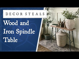 Wood and Iron Spindle Console Table