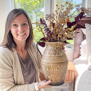 Aged Rustic Metal Pitcher Video