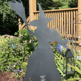 5 Foot Tall Witch Yard Stake with Lantern Option
