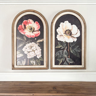 Matching arched floral wall art set farmhouse decor