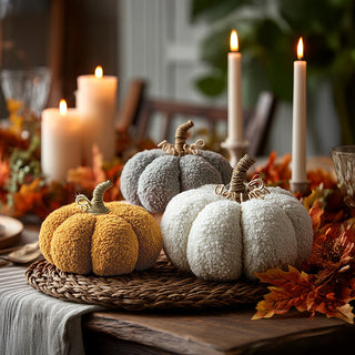 Plush Pumpkins, Set of 3