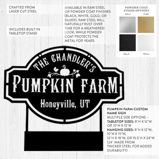pumpkin farm sign details