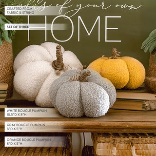 Plush Pumpkins, Set of 3