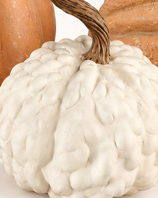 Artisan Ribbed Resin Pumpkins, Set of 3
