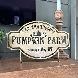 pumpkin farm sign tabletop
