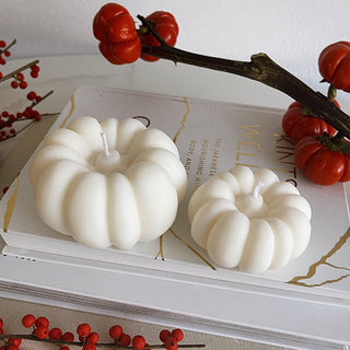 White Pumpkin Candle, Set of 2