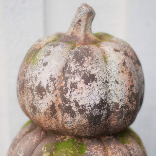 Three Stacked Faux Concrete Pumpkins
