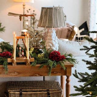 Traditional Wooden Christmas Pyramid Candle Holder with Rotating Platform