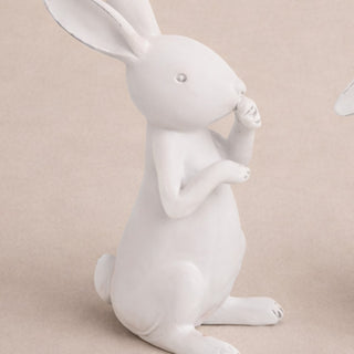 White Easter Bunny Figurines, Set of Three