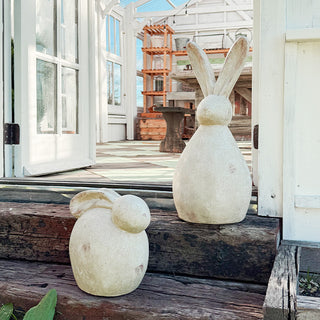 Distressed Bunny Statues, Set of 2