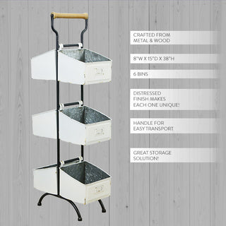  Storage Rack with Wood Handle