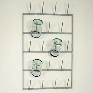 Side view metal wall mug rack farmhouse style