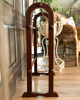 Arched Wood Blanket Rack Stand - Freestanding Quilt Display with 3 Dowel Bars