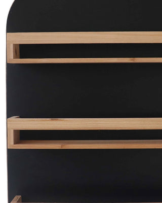 Farmhouse Spice Rack Wall Mount - Chalkboard Back 3 Tier Wood Shelf Kitchen Organizer