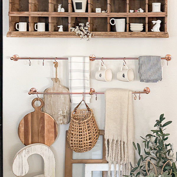 Antique Inspired Hanging Pot Rack Rail, Choose Your Style - Decor Steals
