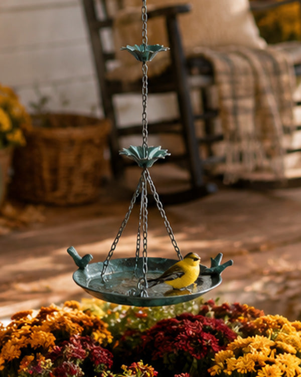 Vintage-Inspired Bird Bath Rain Chain