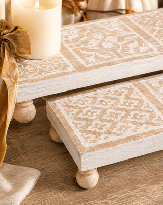 Carved Damask Wood Riser, Choose Your Style