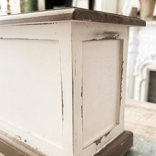 Two Tone Distressed Wood Display Riser Shelf