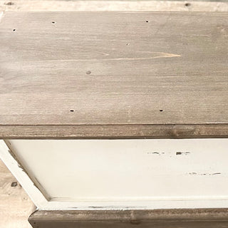 Two Tone Distressed Wood Display Riser Shelf