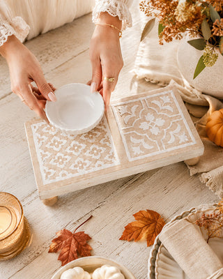 Carved Damask Wood Riser, Choose Your Style