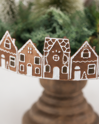 Rustic Wood Gingerbread Village Tiered Cake Stand, Set of 2