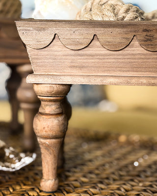 Natural Wood Pedestal Risers, Set of 2