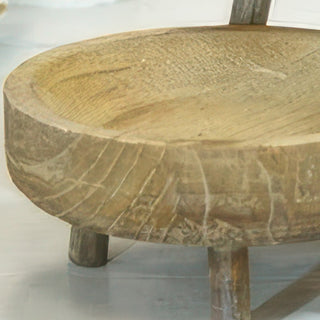 Close up of hand carved wood grain texture on pedestal riser