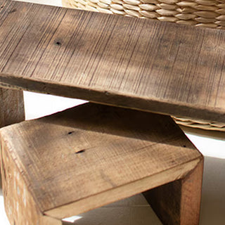 Nesting Rectangular Recycled Wood Risers, Set of Four
