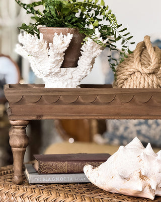 Natural Wood Pedestal Risers, Set of 2