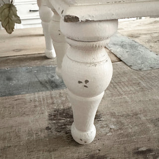 White wood riser trays used as indoor planters