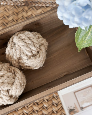 Natural Wood Pedestal Risers, Set of 2
