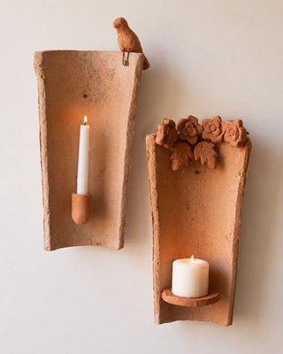 Handcrafted Clay Tile Candle Holder, Choose Your Style