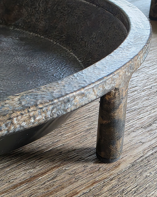 Rustic Metal Round Trays, Set of 3 Nesting Decorative Display Trays