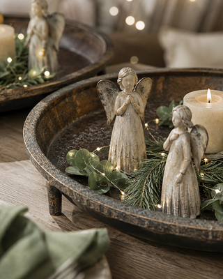 Rustic Metal Round Trays, Set of 3 Nesting Decorative Display Trays