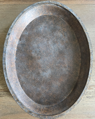 Rustic Metal Round Trays, Set of 3 Nesting Decorative Display Trays